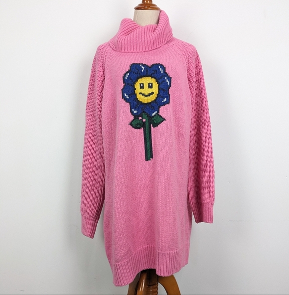 Lazy Oaf Pink Knit Sweater Dress Medium - Picture 3 of 12